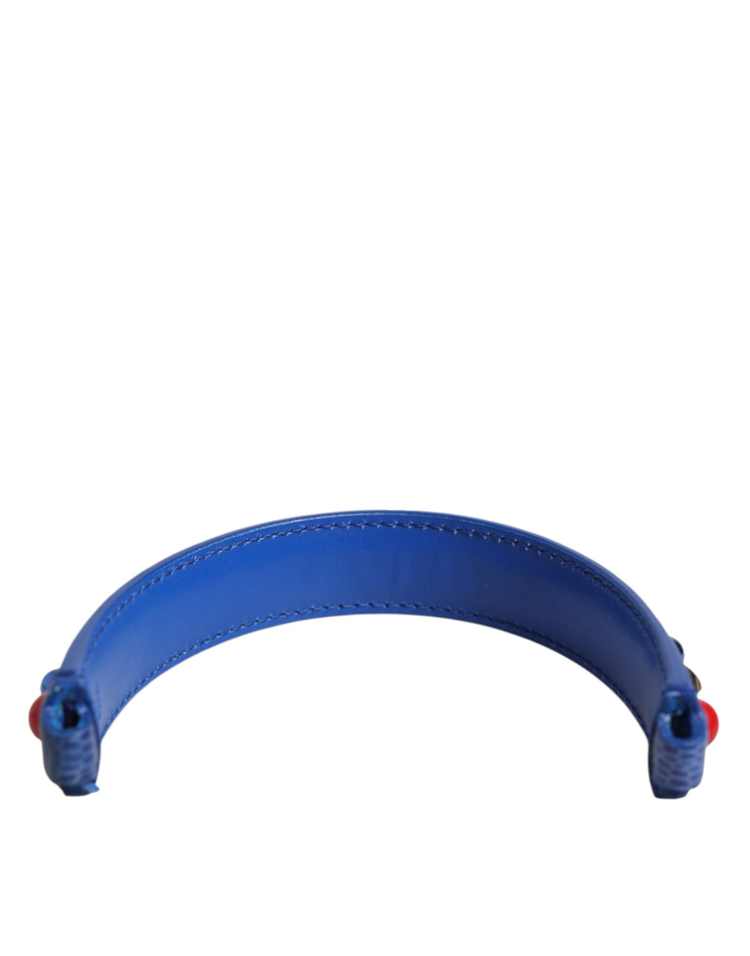 Blue Embellished Leather Bag Handle Women Shoulder Strap