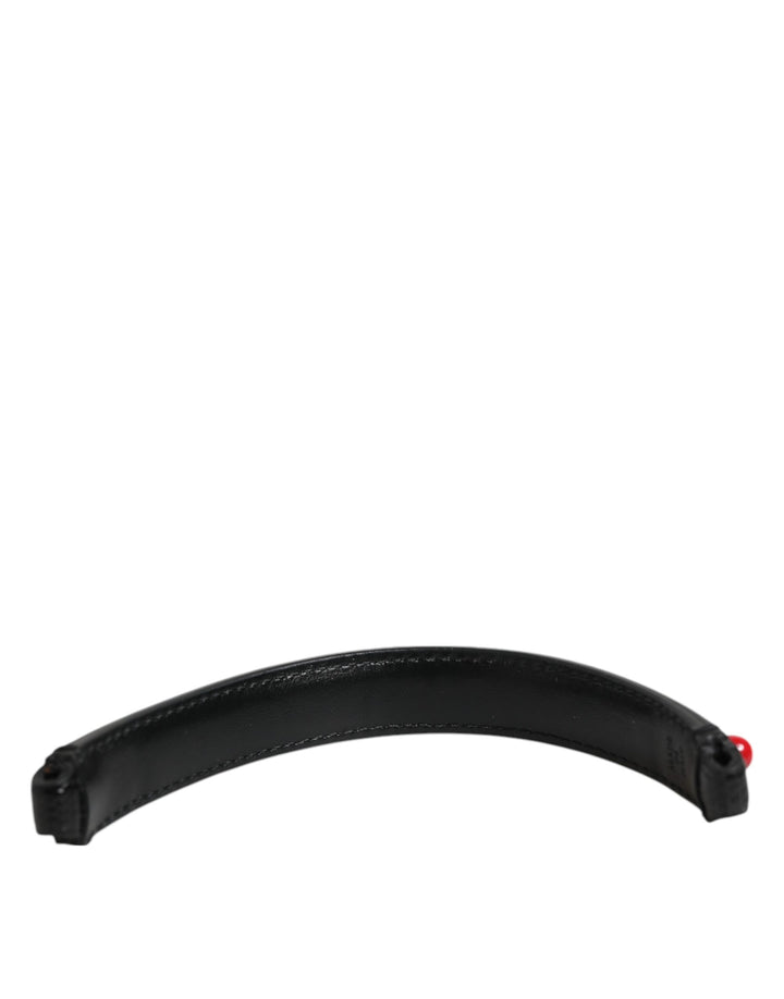 Black Embellished Leather Bag Handle Women Shoulder Strap