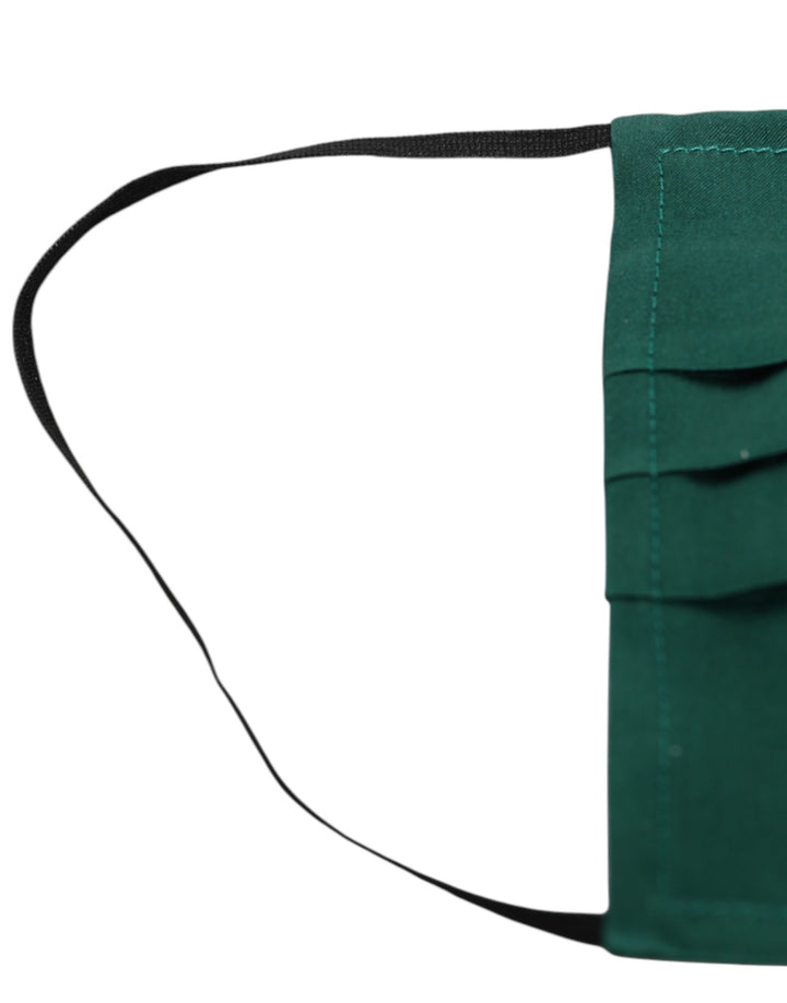 Green Silk Pleated Elastic Ear Strap Face Mask