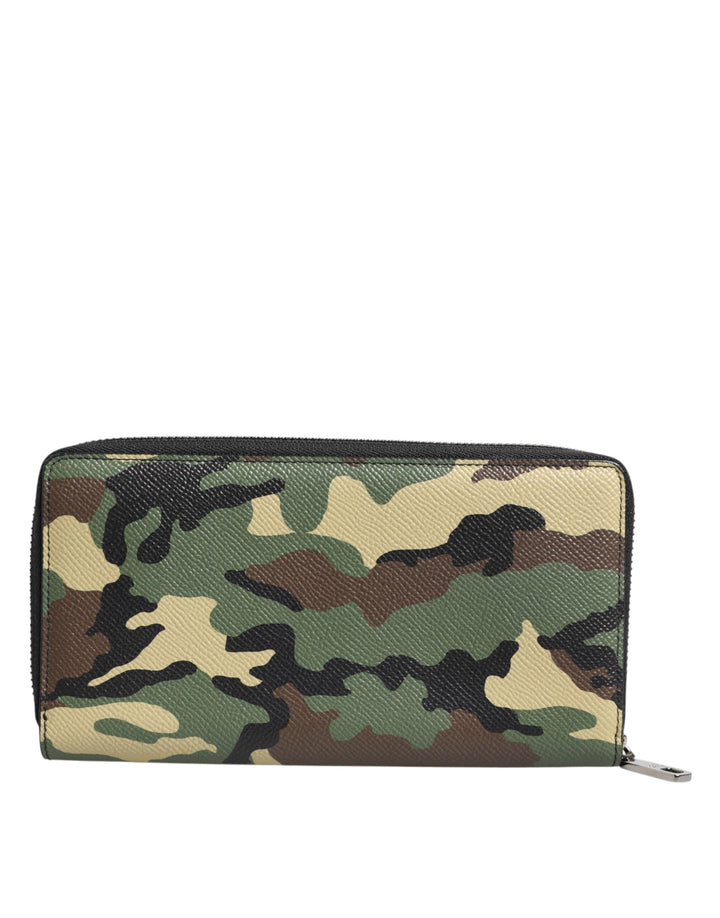 Multicolor Camouflage Logo Zip Around Continental Wallet