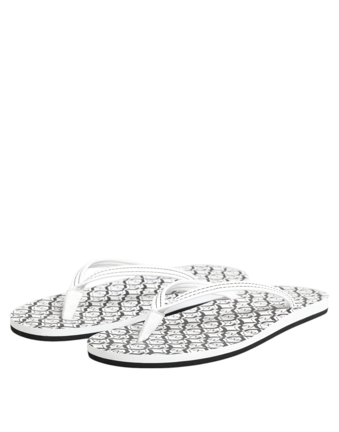 Black White Logo Beachwear Flats Slipper Shoes