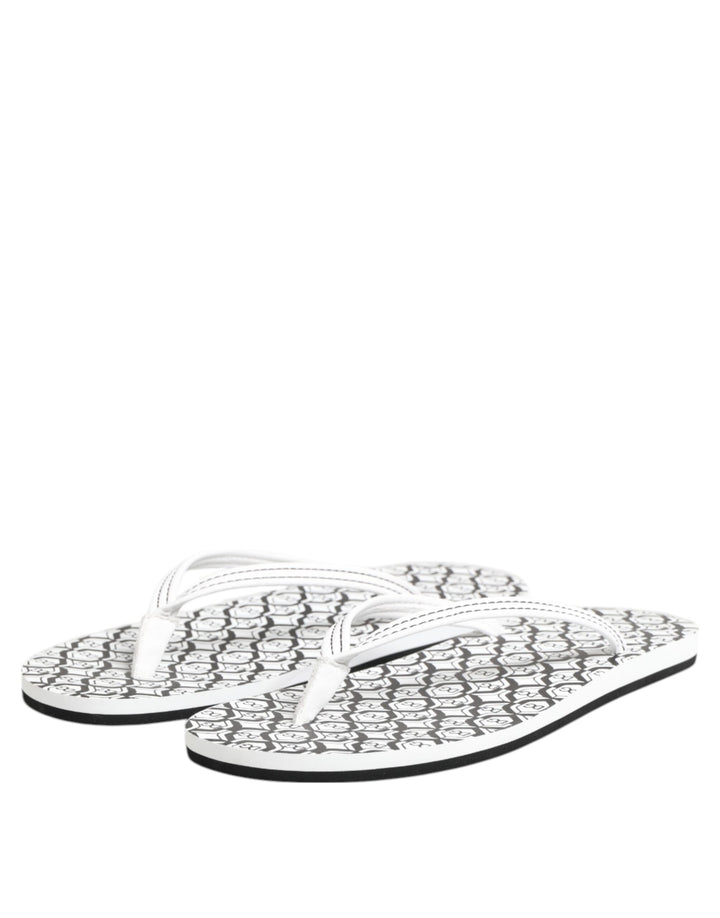 Black White Logo Beachwear Flats Slipper Shoes