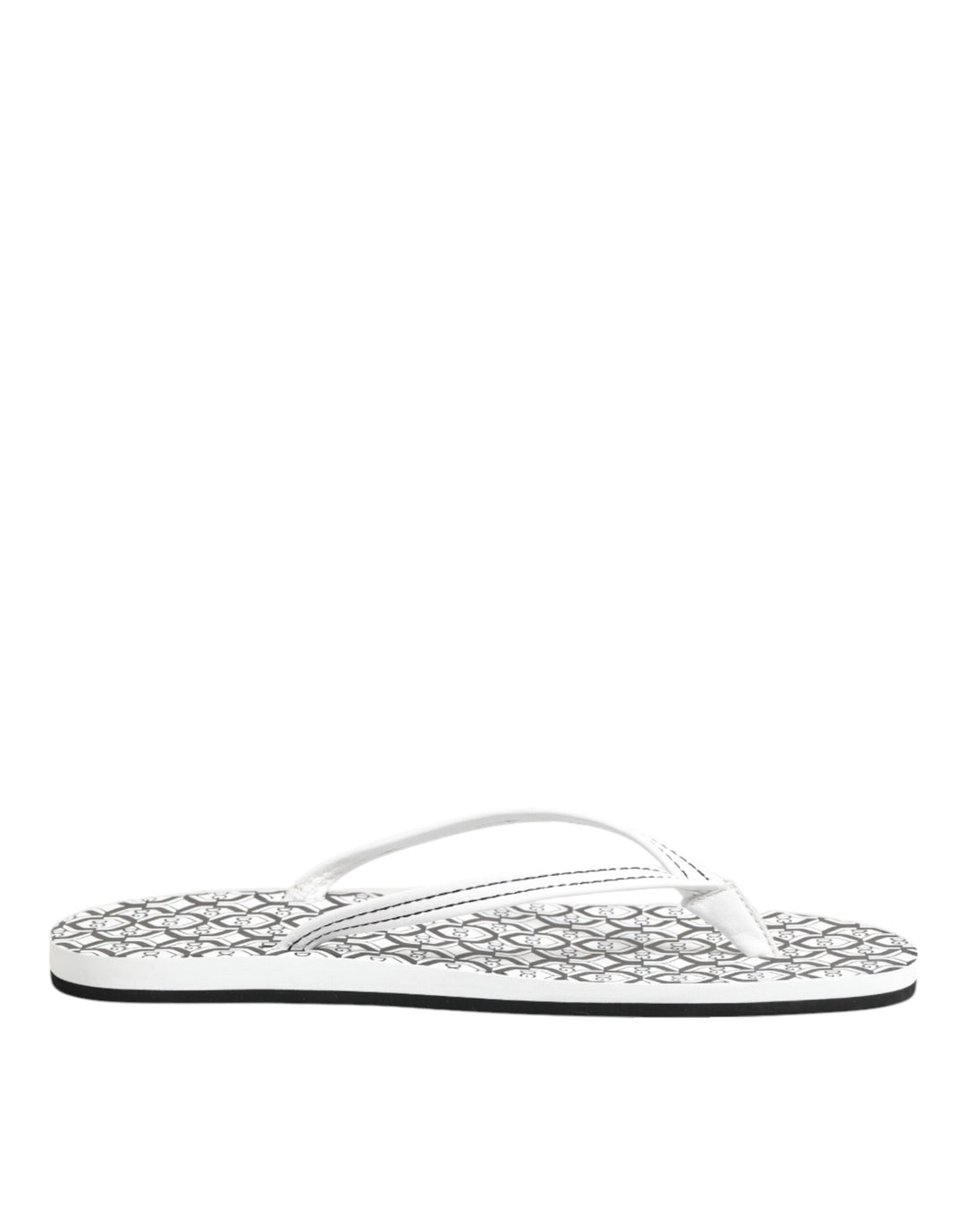 Black White Logo Beachwear Flats Slipper Shoes