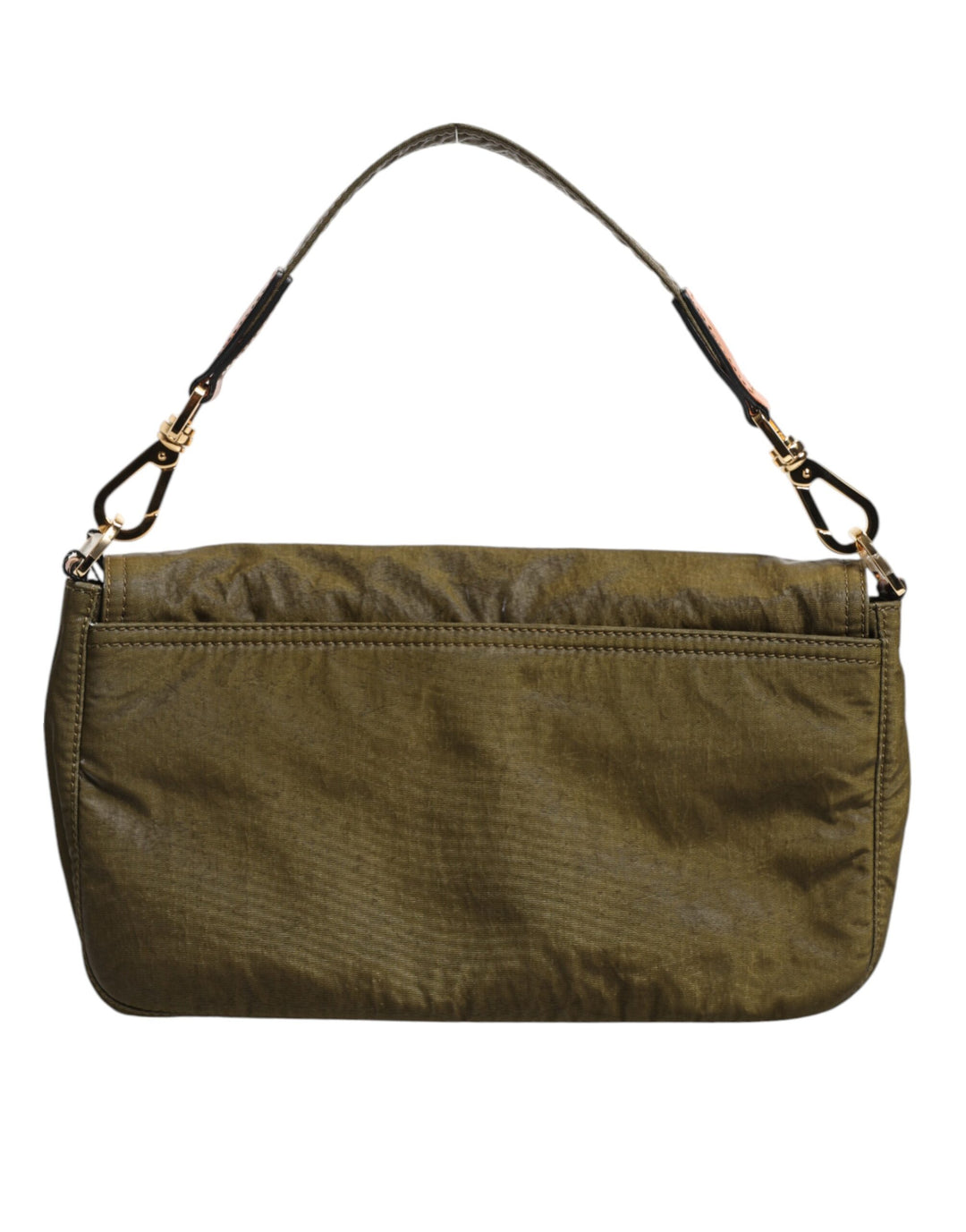 Dark Green Nylon Logo Plaque Shoulder Strap Borse Bag