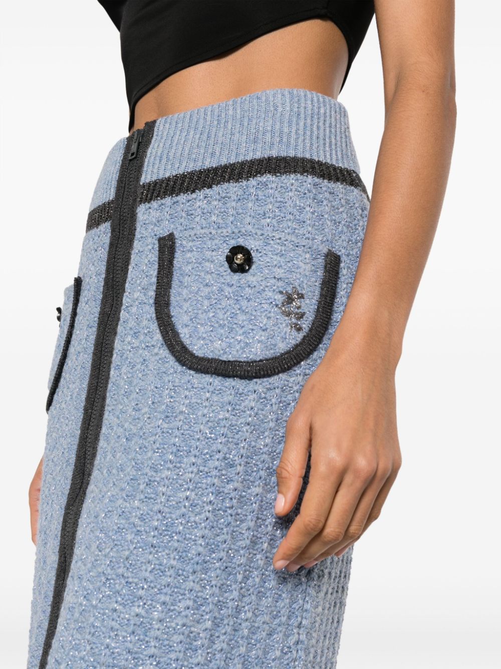 floral-embroidery knitted skirt-8