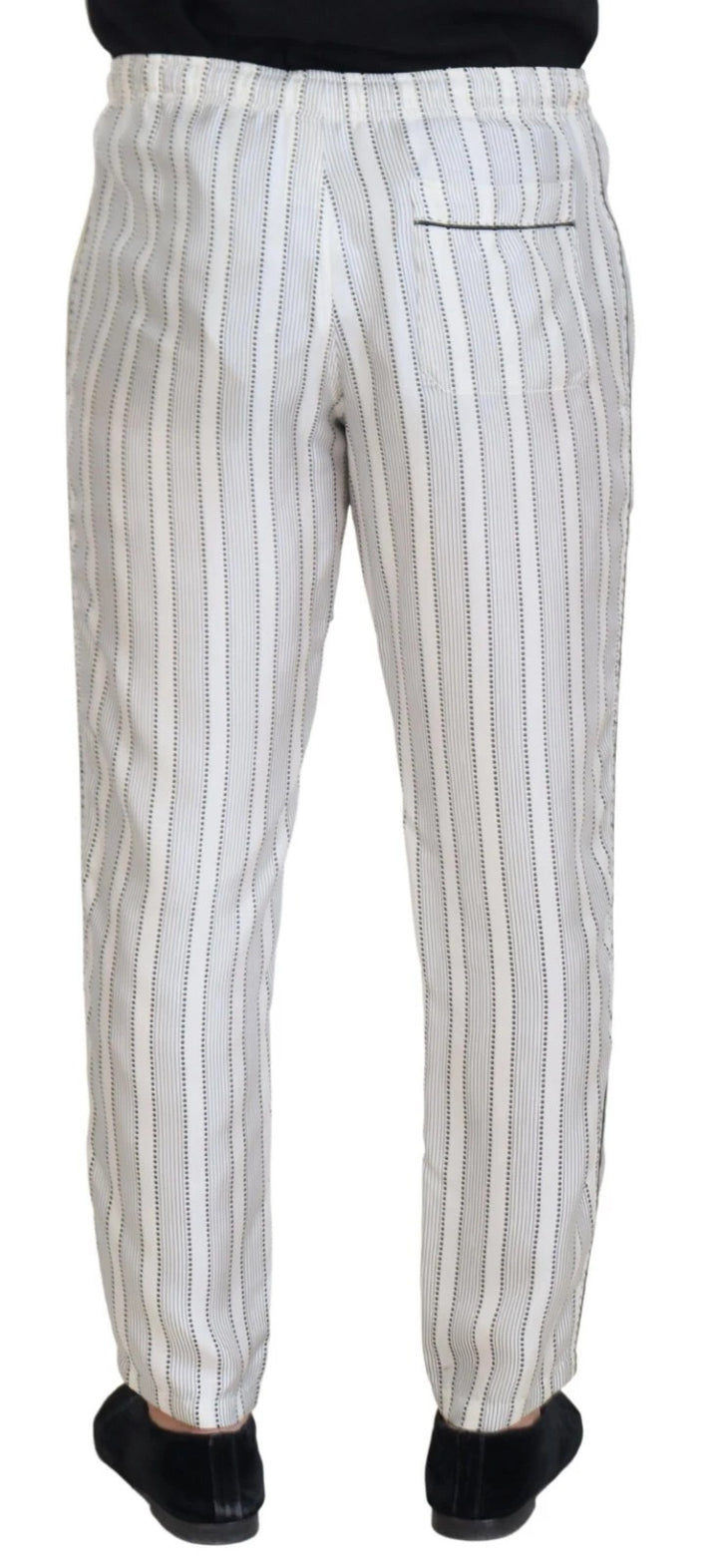 White Stripes Silk Lounge Trouser Pants