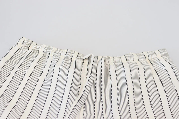 White Stripes Silk Lounge Trouser Pants
