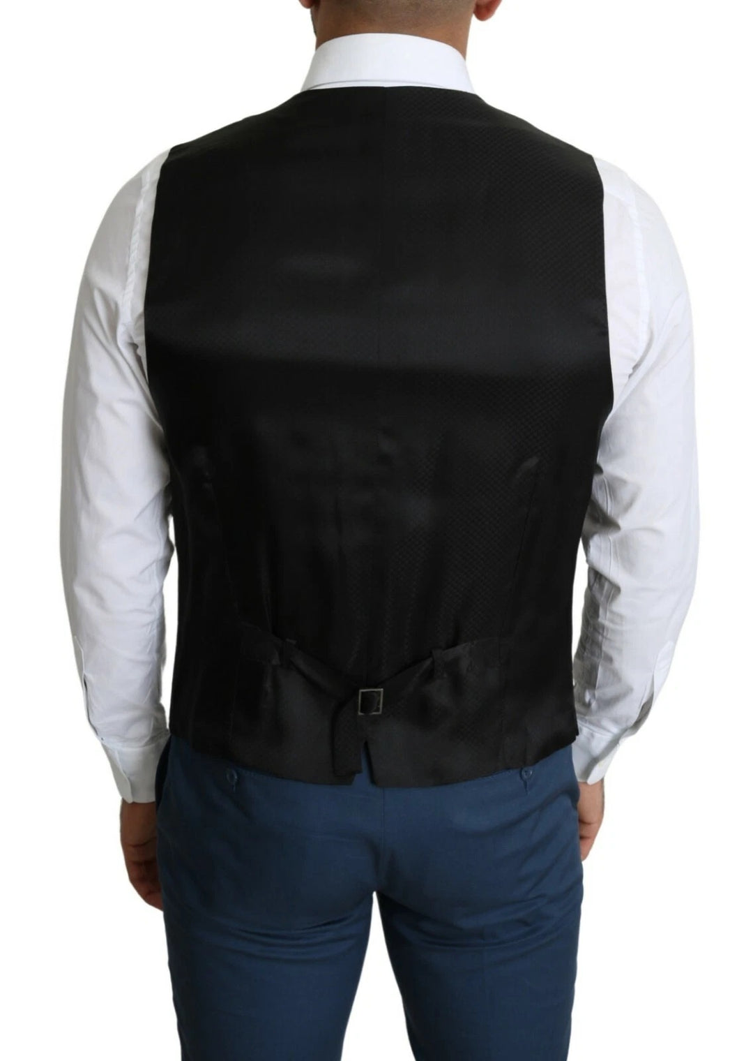 Black Wool Men Formal Waistcoat Vest