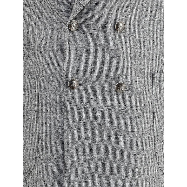 Wool and cashmere buttoned grisaille Suit