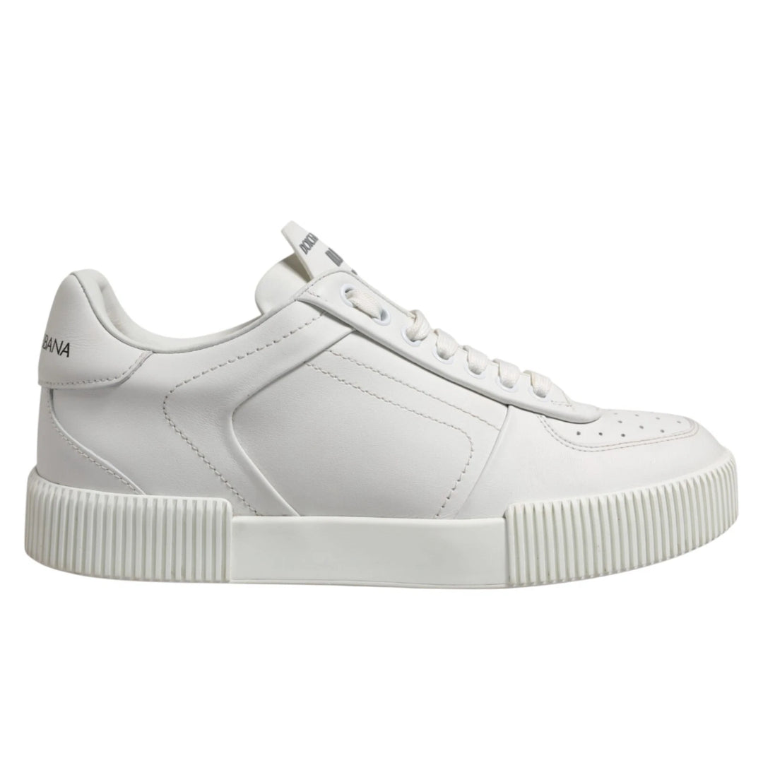 White Miami Leather Low Top Men Sneakers Shoes