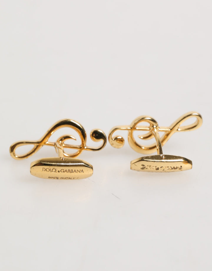Gold Musical Note Metal Brass Pin Men Accessory Cufflinks