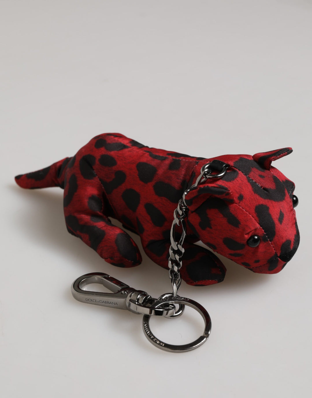 Red Black Polyester Animal Silhouette Keychain Keyring
