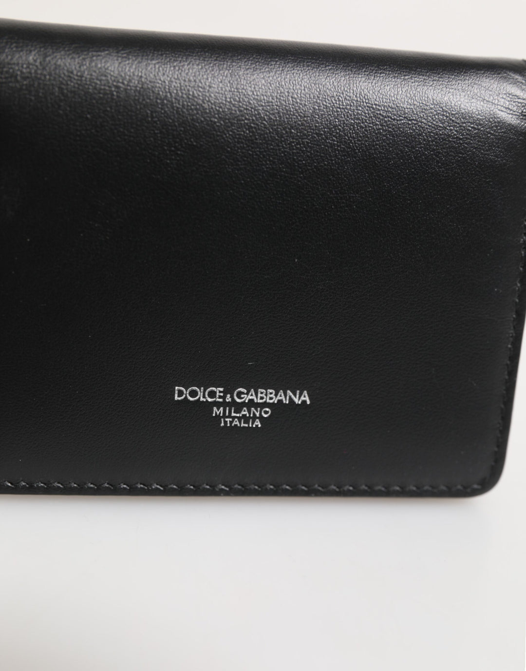 Black Leather DG Logo Bifold Card Holder Men Borse Wallet