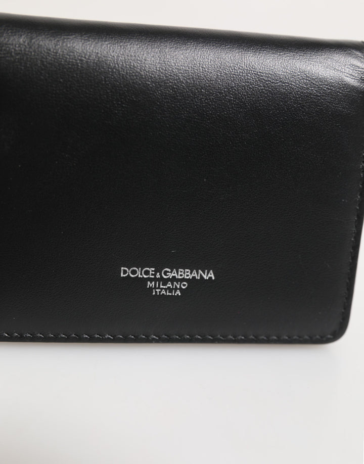 Black Leather DG Logo Bifold Card Holder Men Borse Wallet