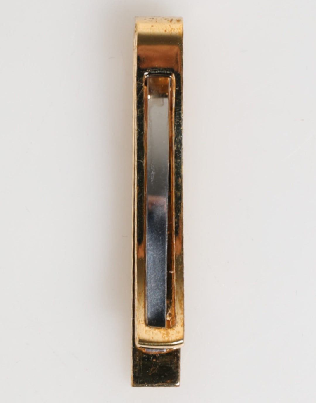 Gold Tone Brass Logo Branded Men Accessory Tie Clip Bar