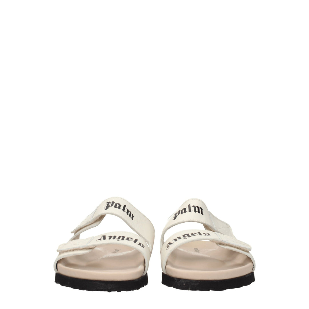 Beige Leather Slippers Sandals