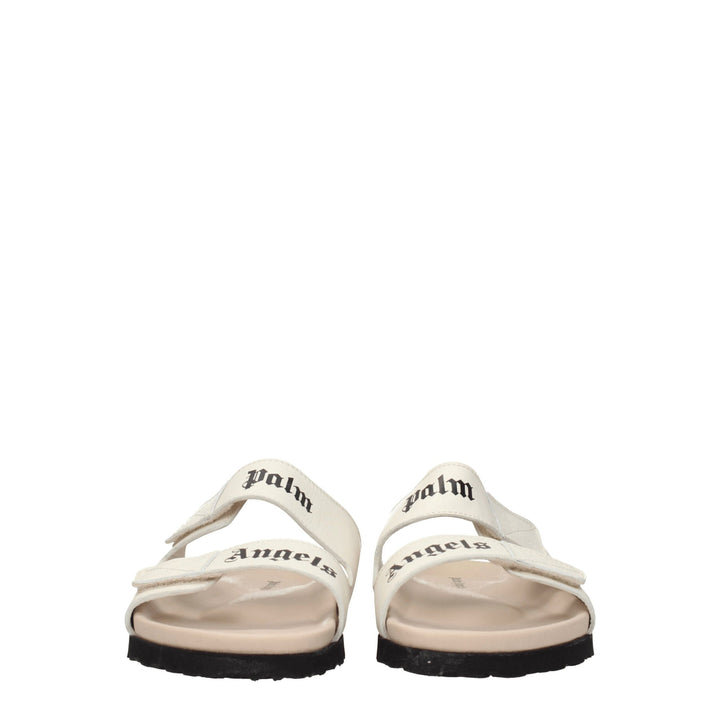 Beige Leather Slippers Sandals
