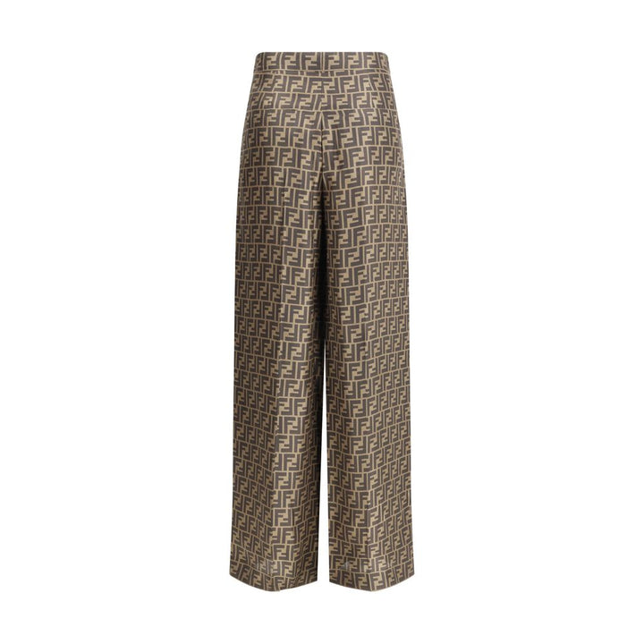Monogram pattern silk Pants