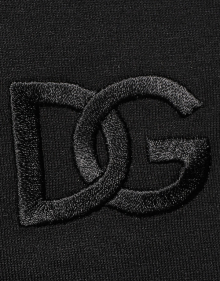 Black Cotton Embroidered DG Logo Pocket T-shirt