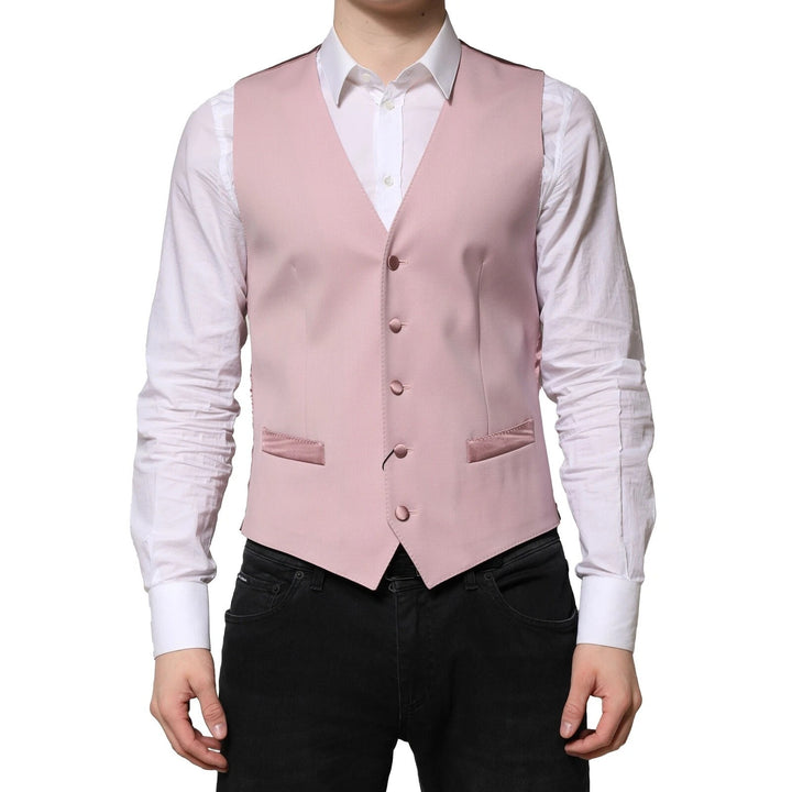 Pink Wool Dress Formal Men Waistcoat Vest