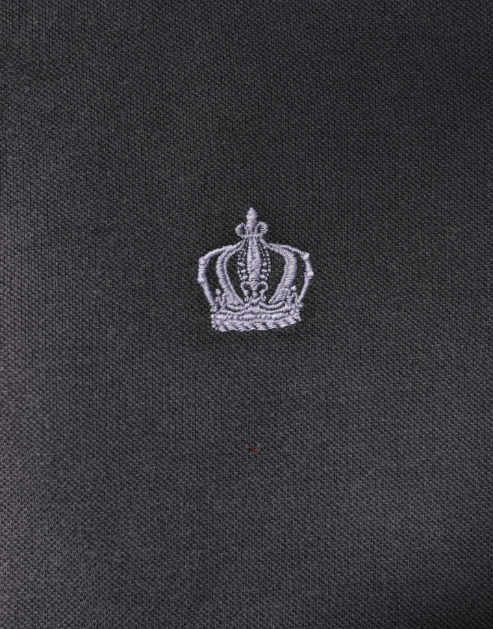 Dolce & Gabbana Gray Cotton Crown Collared Men Polo T-shirt
