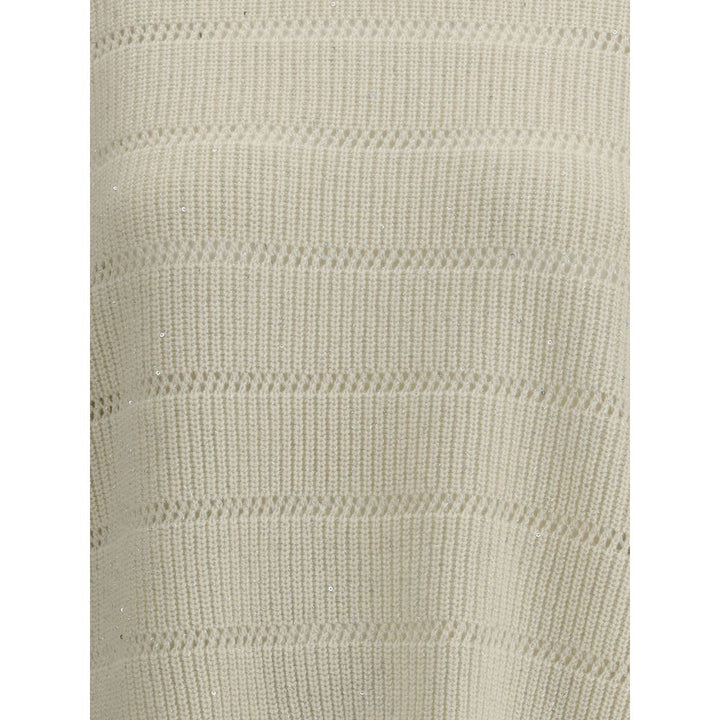 Brunello Cucinelli White Cashmere Sweater