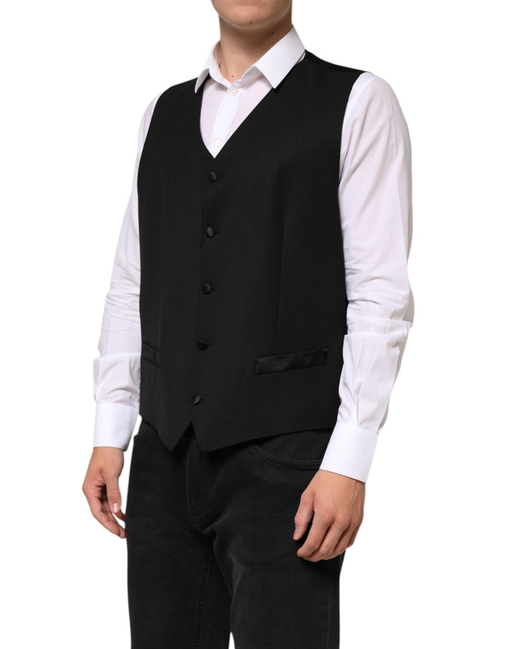 Black Wool Dress Formal Men Waistcoat Vest