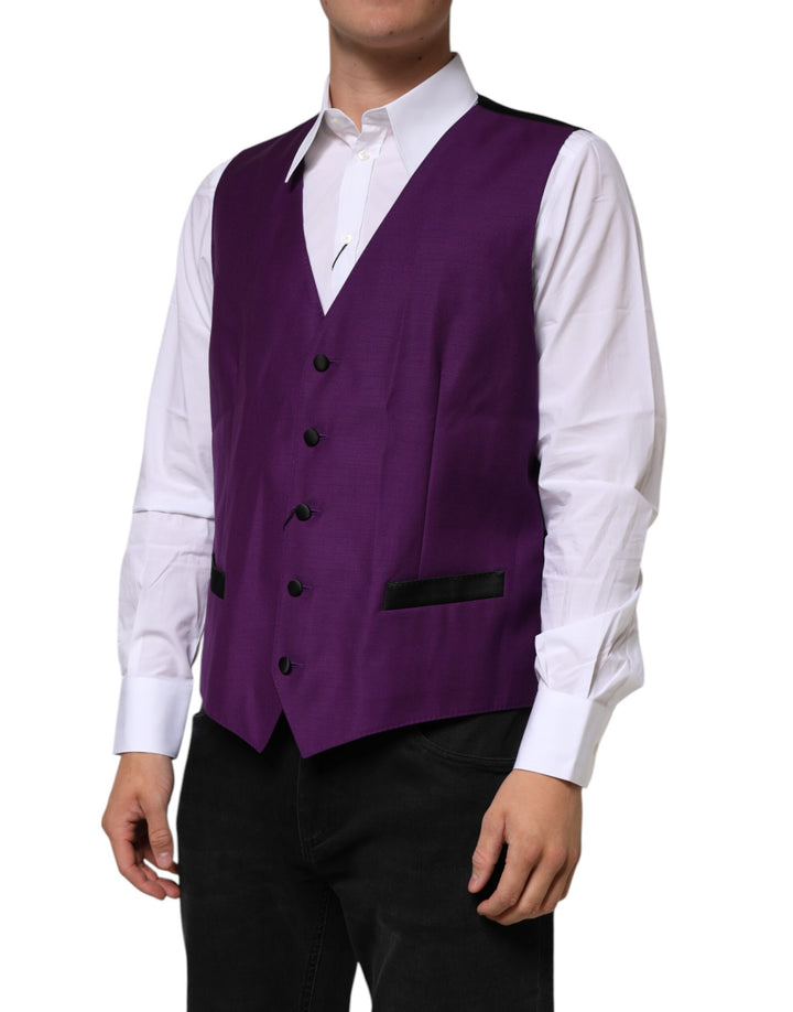 Purple Wool Dress Formal Waistcoat Vest