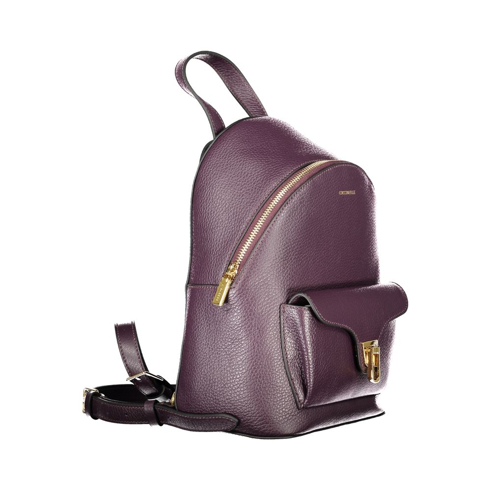 Purple Leather Backpack