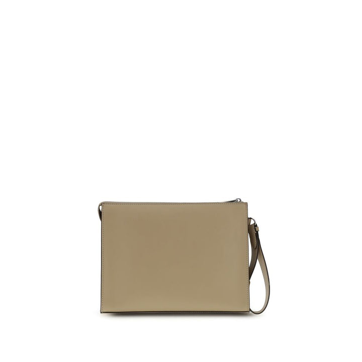 Leather and FF canvas Clutch