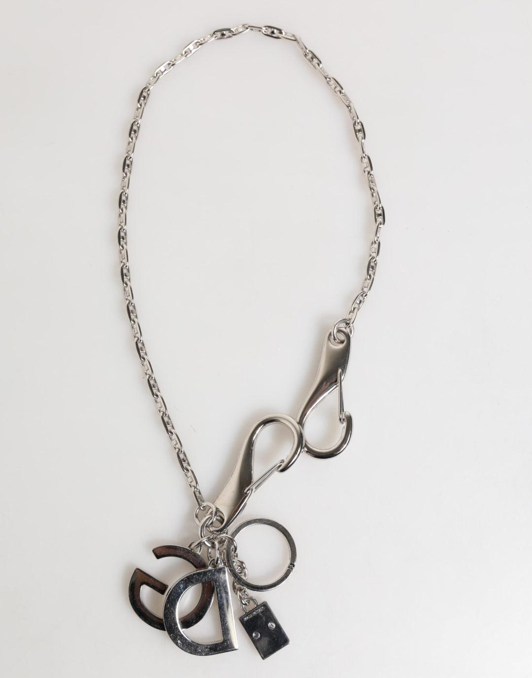 Silver DG Logo Key Holder Keychain Bag Charm Keyring