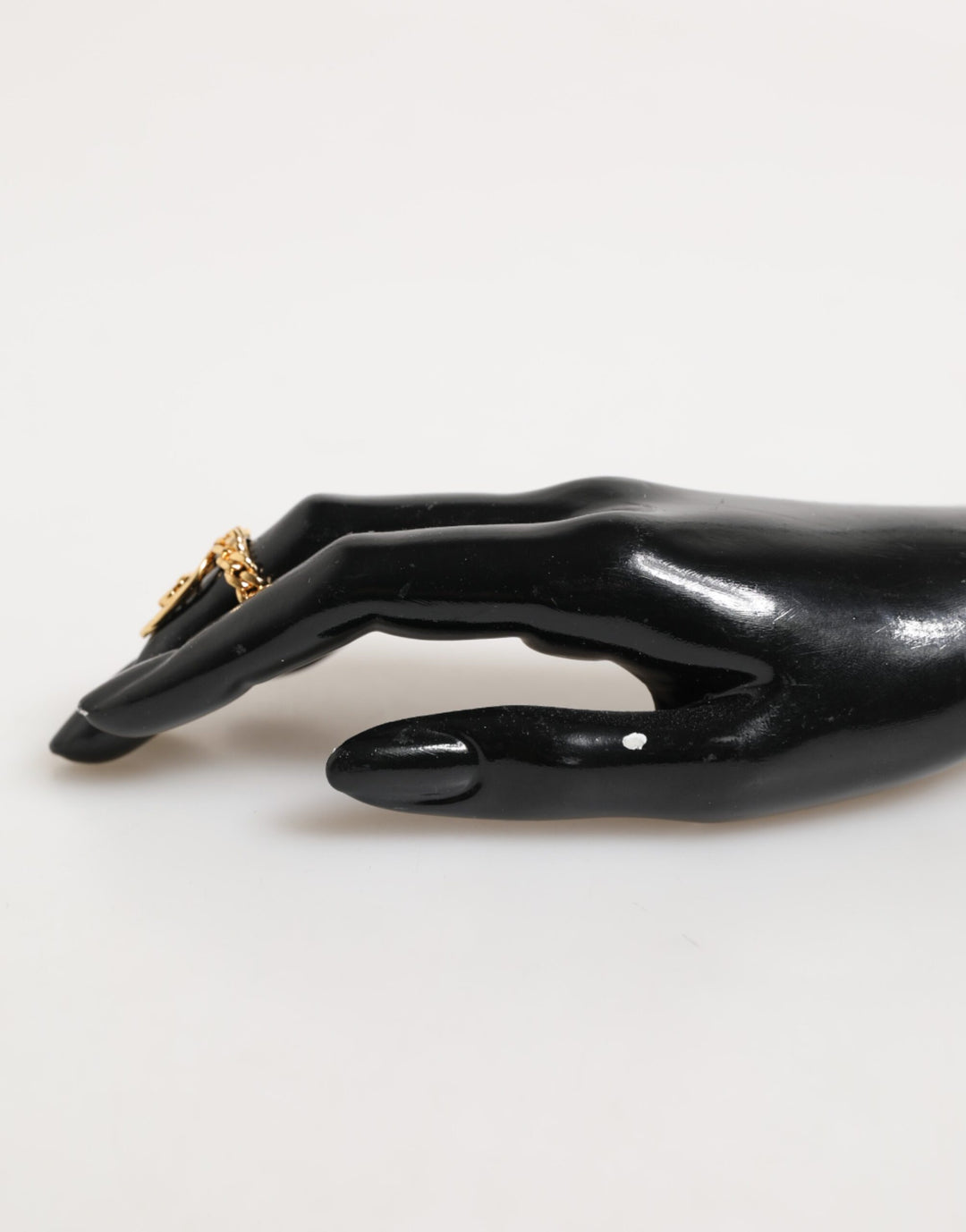 Gold Tone Brass Oval DG Logo Chain Adjustable Ring