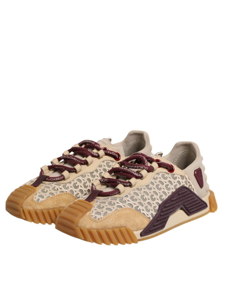 Beige Neoprene DG Logo NS1 Lace Sneakers Shoes