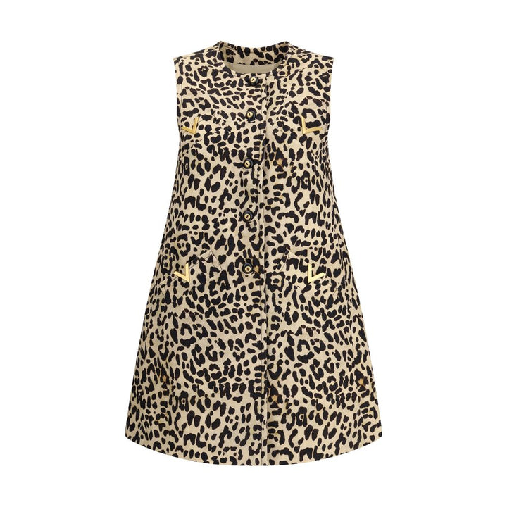 Leopard-print long Vest