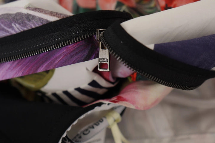 Multicolor Poplin Floral Mini Flared Dress