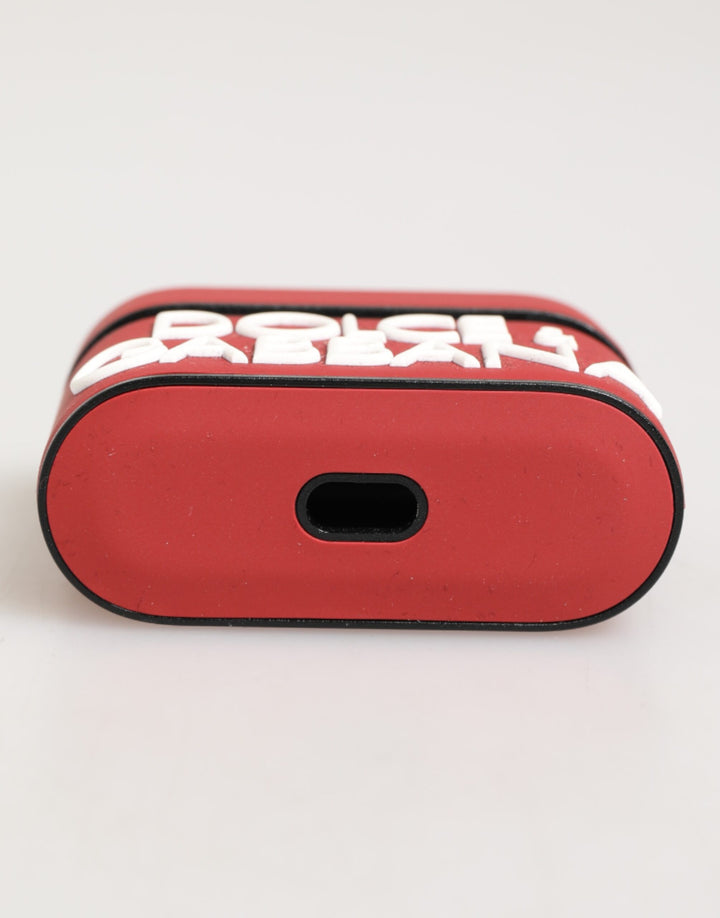 Red White Silicone Embossed Logo Accessory Airpods Case