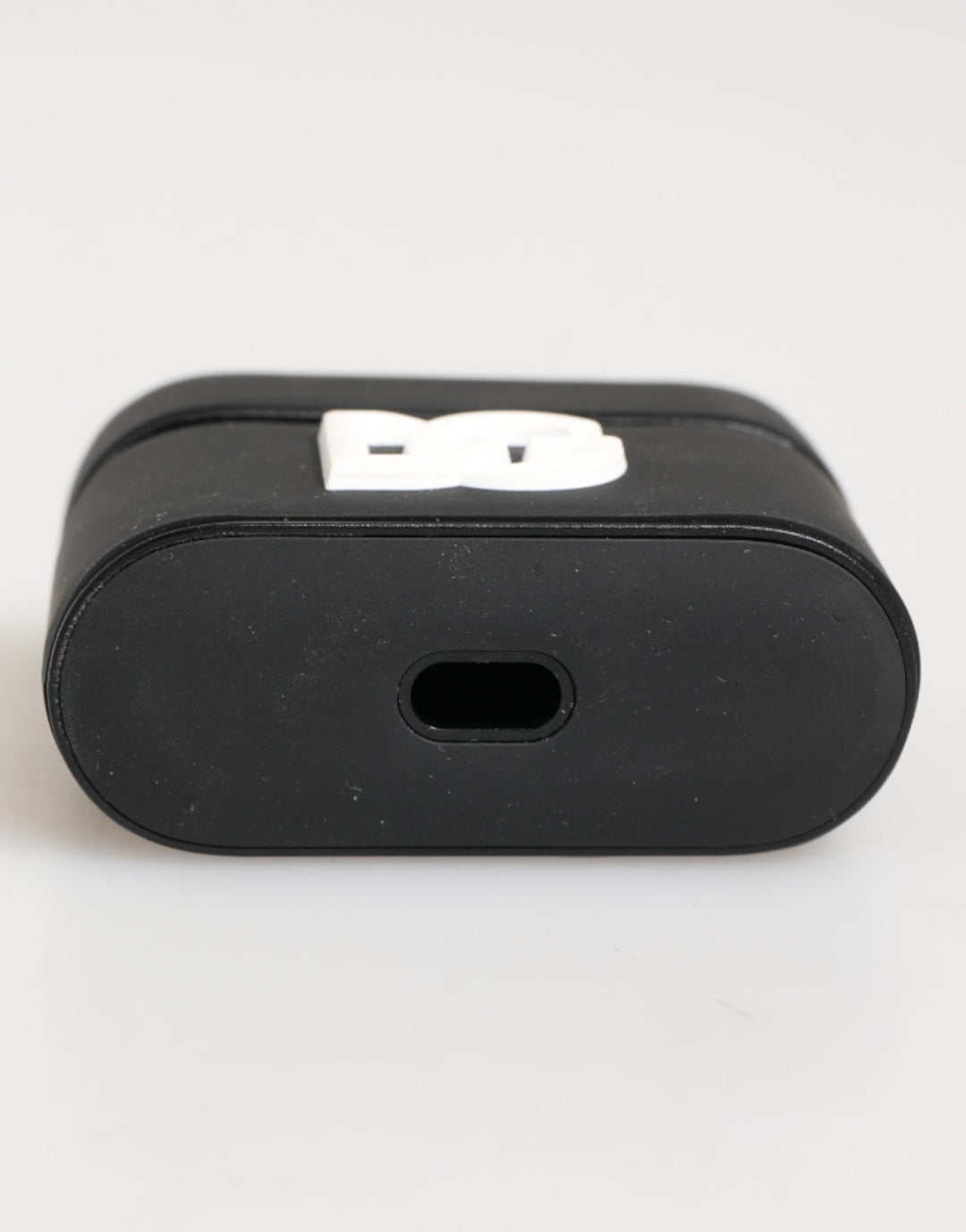 Black White Rubber Embossed Logo Accessory Airpods Case