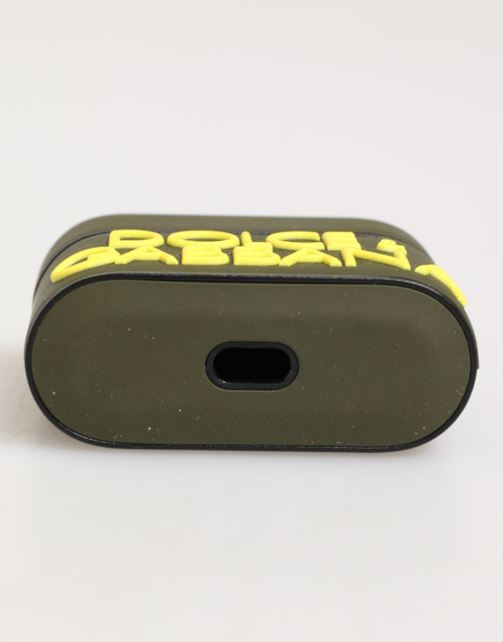 Army Green Rubber Logo Embossed Accessory  Airpods Case