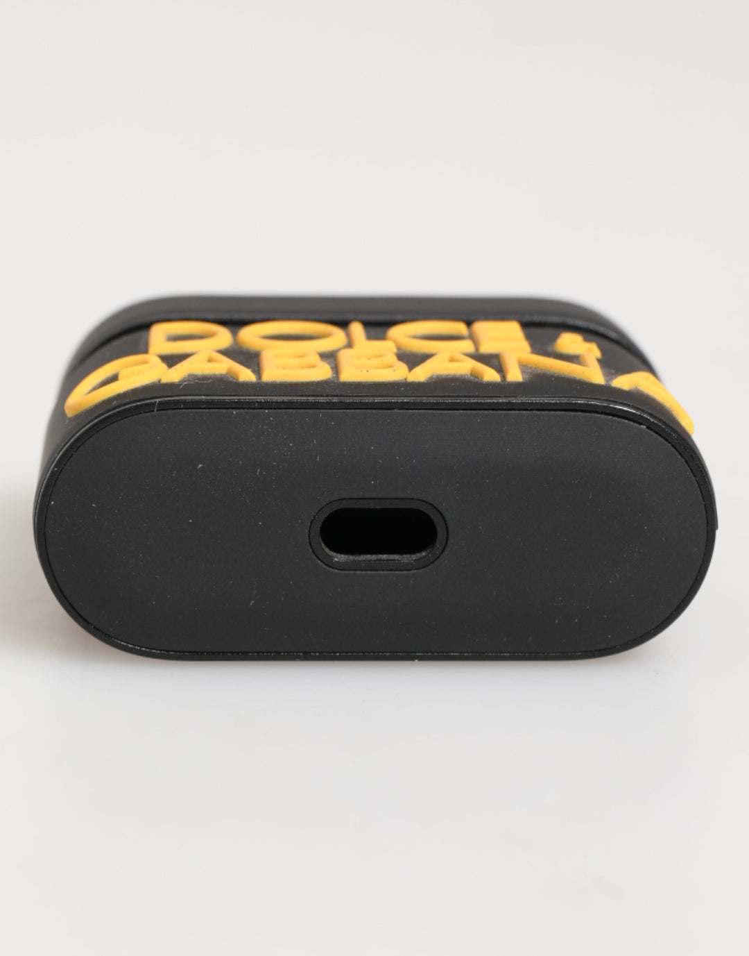Black Yellow Rubber Logo Embossed Accessory Airpods Case