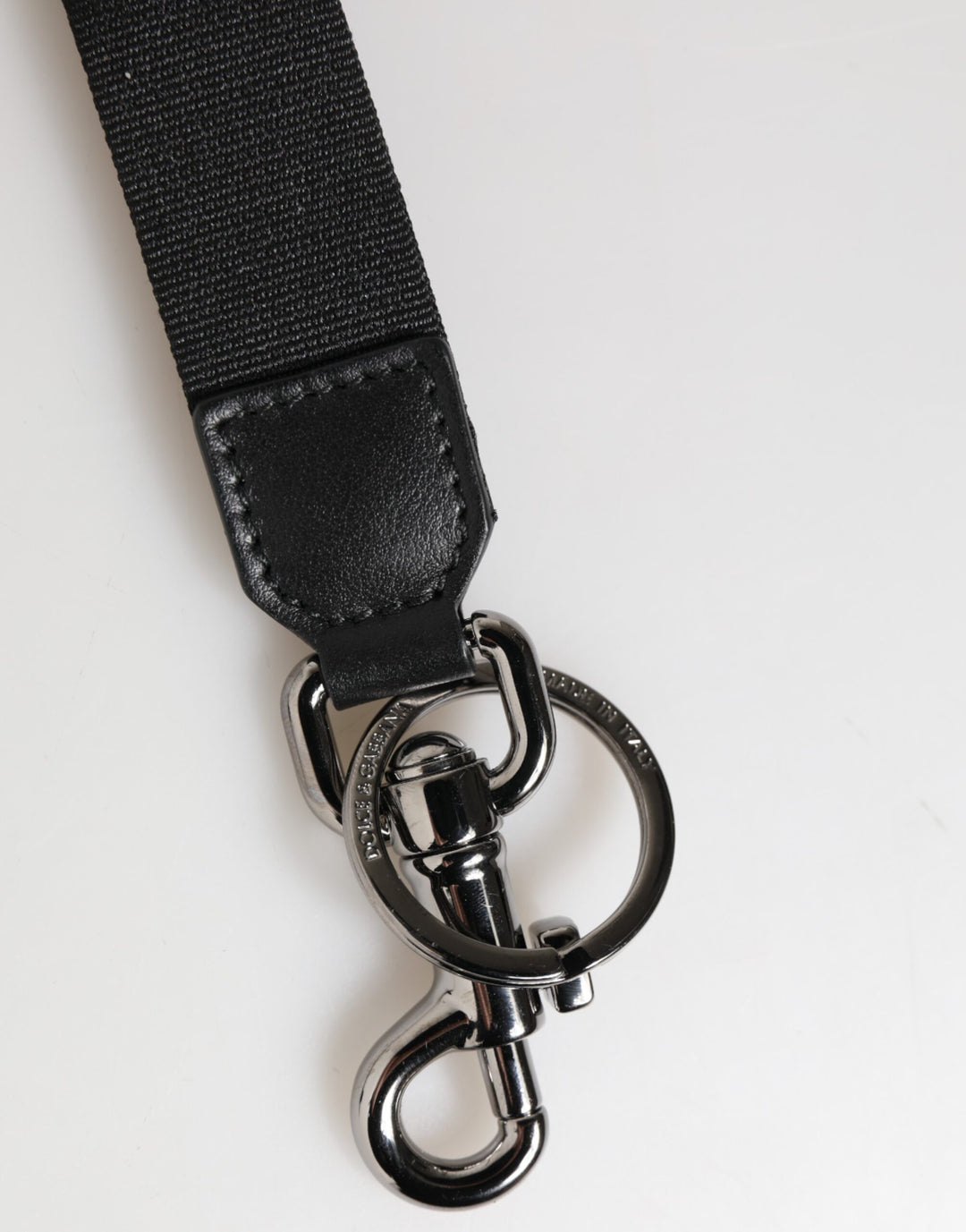Black Red Logo Polyester Brass Holder Keychain Keyring