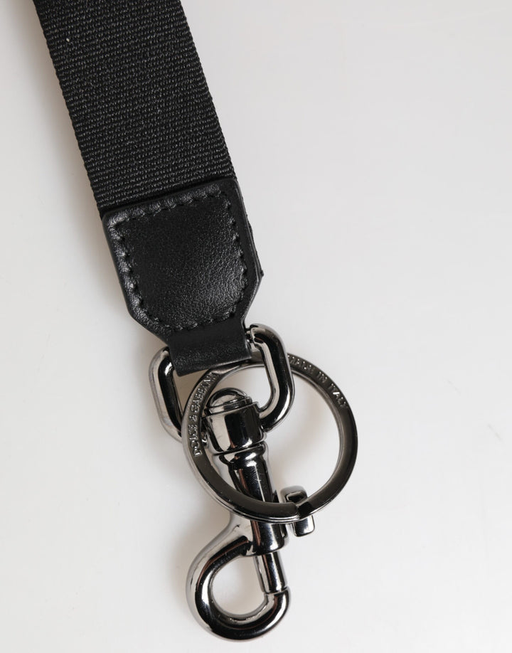 Black Red Logo Polyester Brass Holder Keychain Keyring