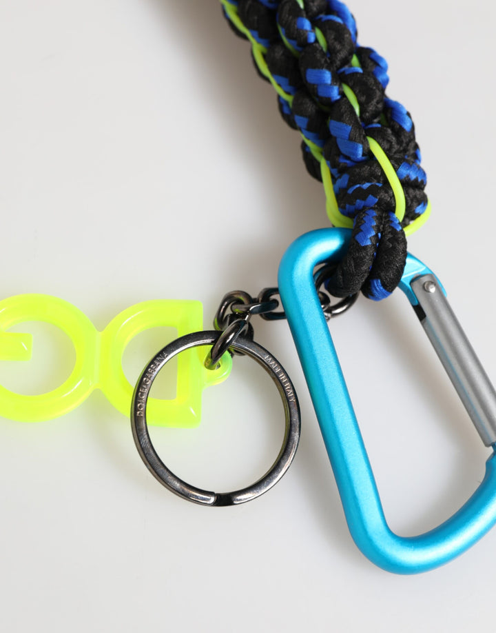 Multicolor Polyester Tape String DG Logo Keychain  Keyring