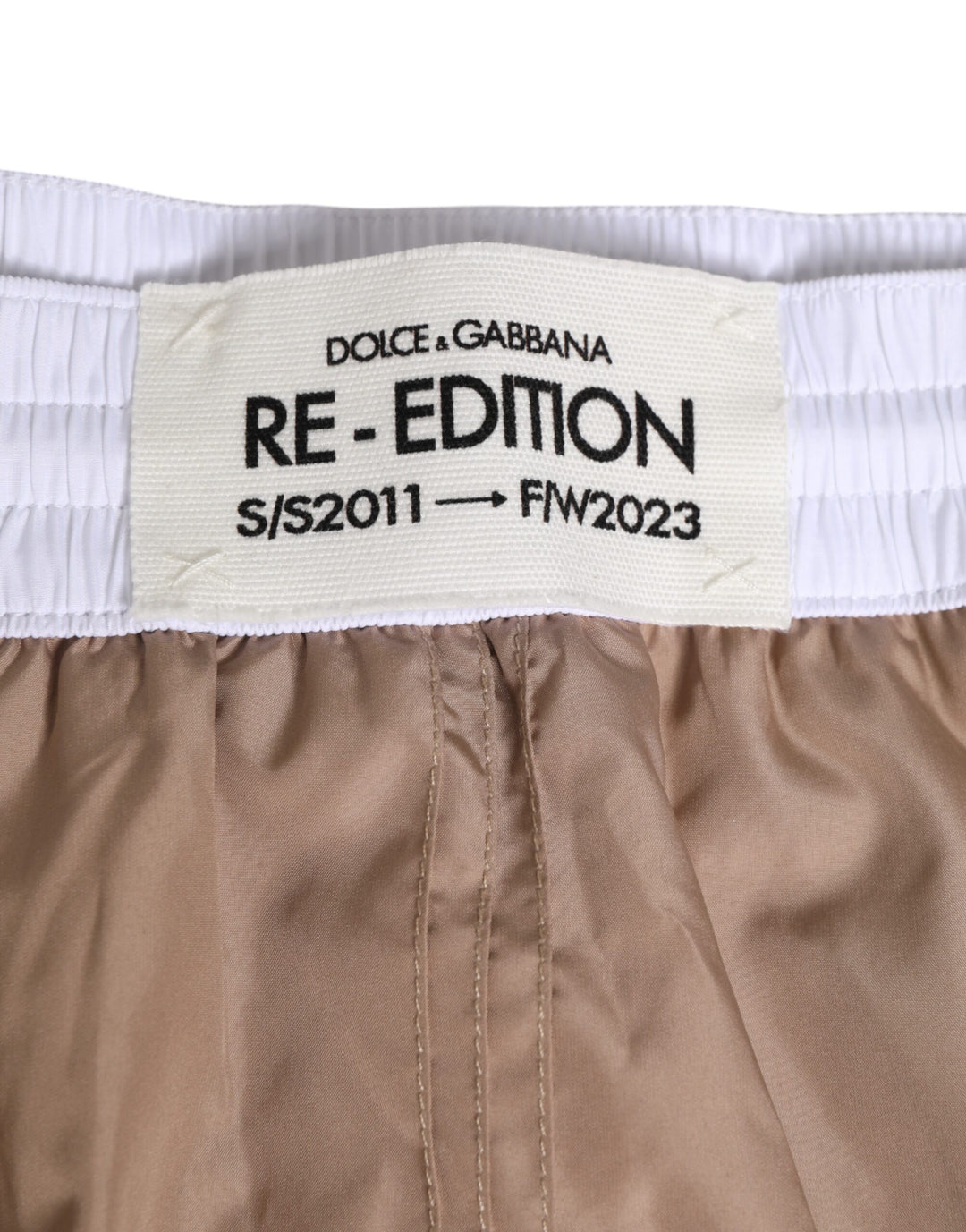 Brown White Polyester Re-Edition Shorts Swimwear
