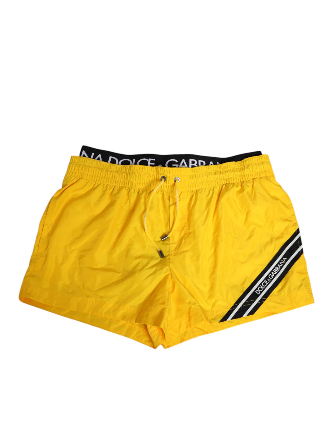 Yellow Drawstring Beachwear Men Shorts Swimwear