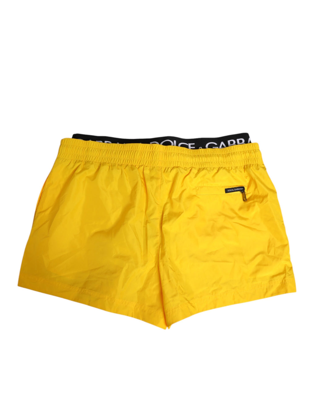 Yellow Drawstring Beachwear Men Shorts Swimwear