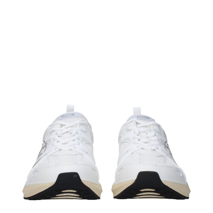 White Fabric Athletic Sneakers