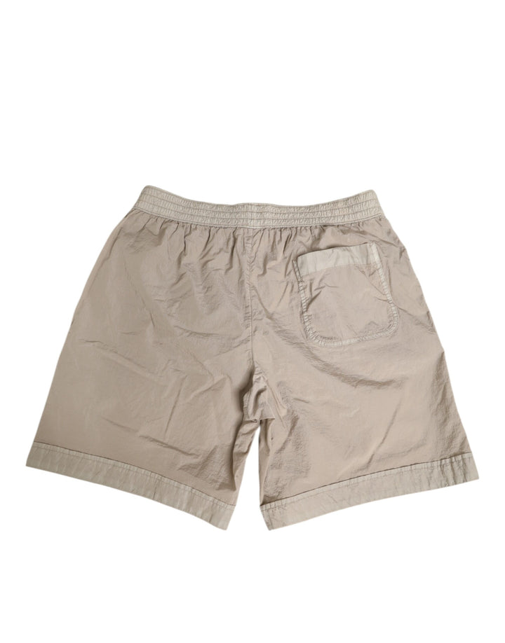 Beige Nylon Beachwear Men Boxer Short Swimwear