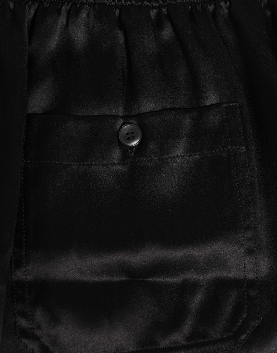 Black Silk Satin Elastic Men Boxer Short Swimwear