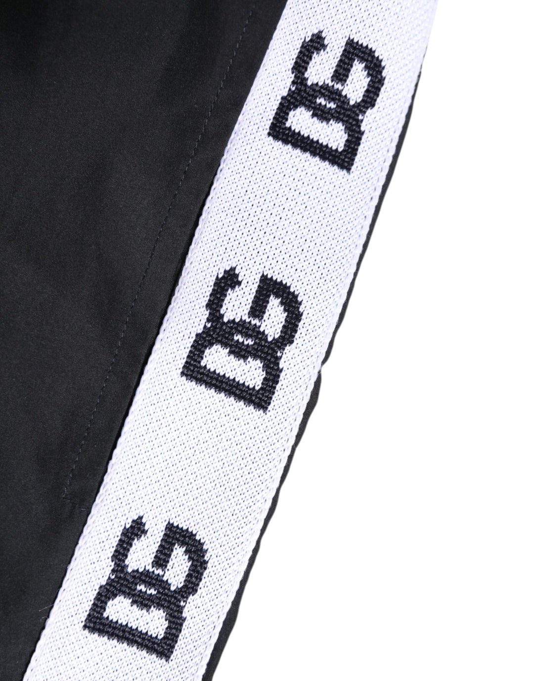 Black Nylon Side Logo Tape Shorts Swimwear