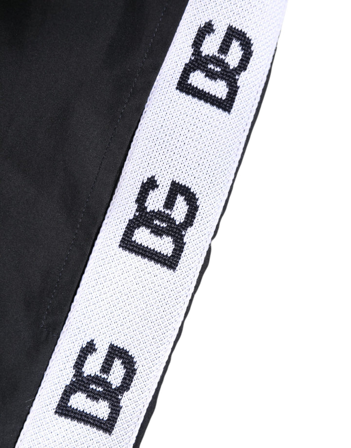 Black Nylon Side Logo Tape Shorts Swimwear